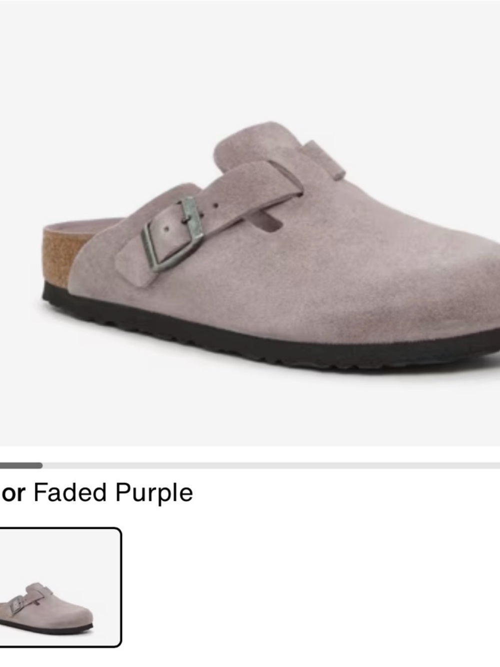 Birkenstock Suede Two-Buckle Clog in Light Gray